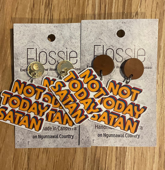 *Earrings Not Today Satan Dangles