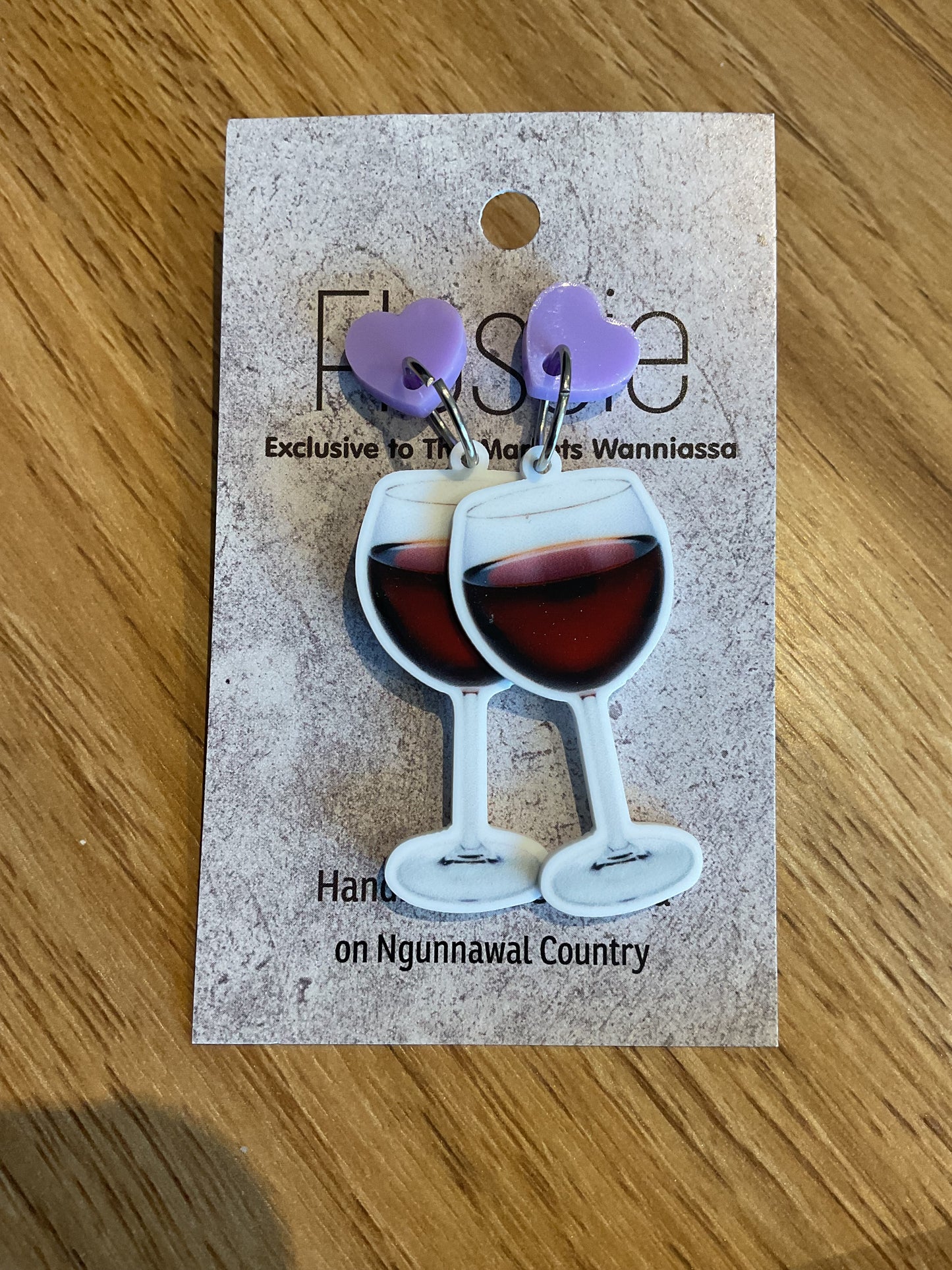 *Earrings Wine Glass Dangles