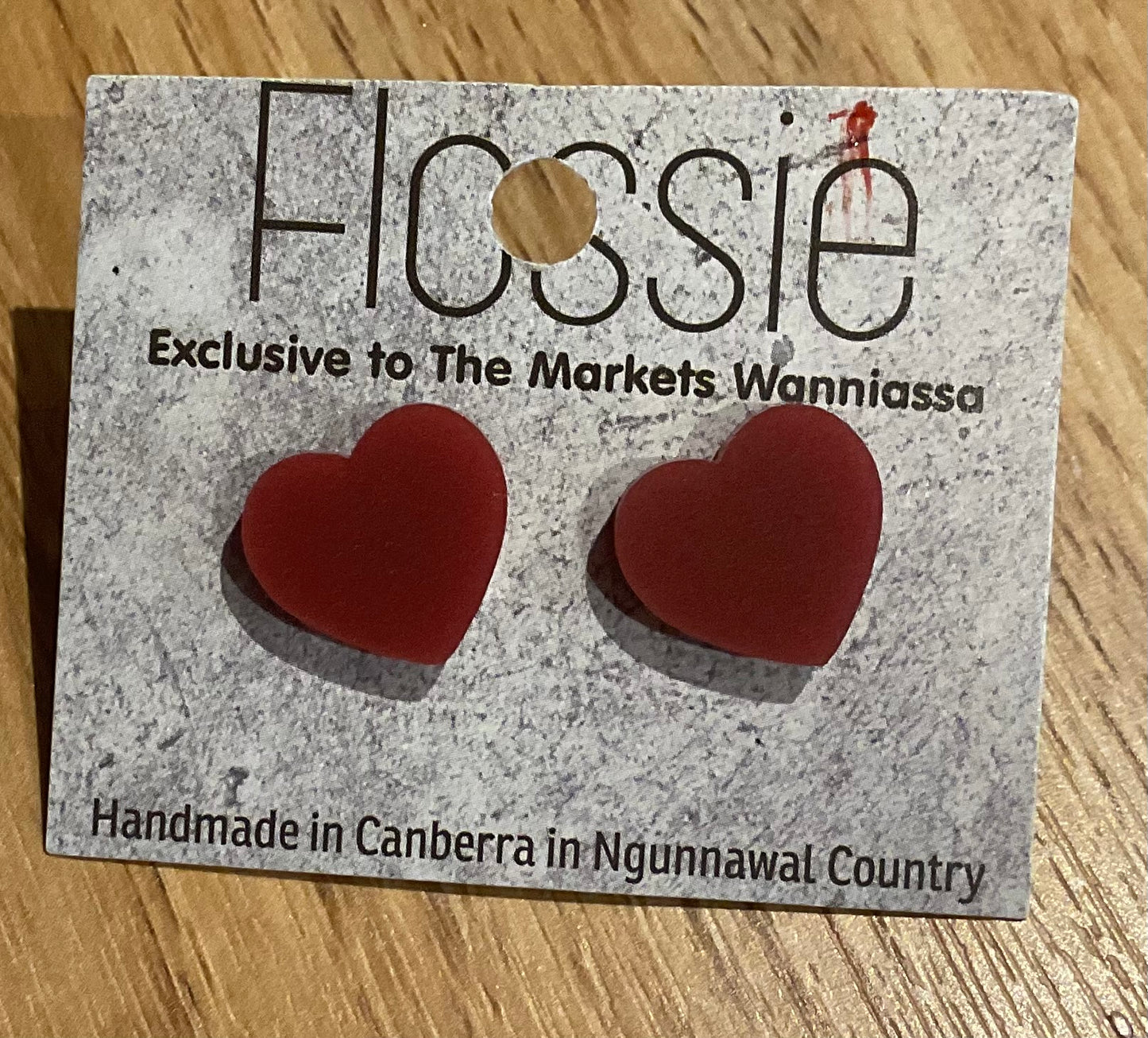 *Earrings Brown Heart Studs