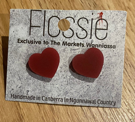 *Earrings Brown Heart Studs