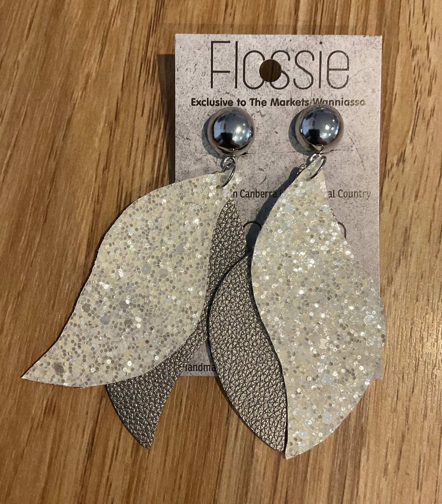 *Earrings Clip on Dangles  Faux Leather