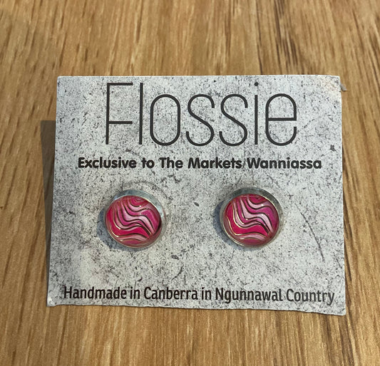 *Earrings Pink Swirl Studs