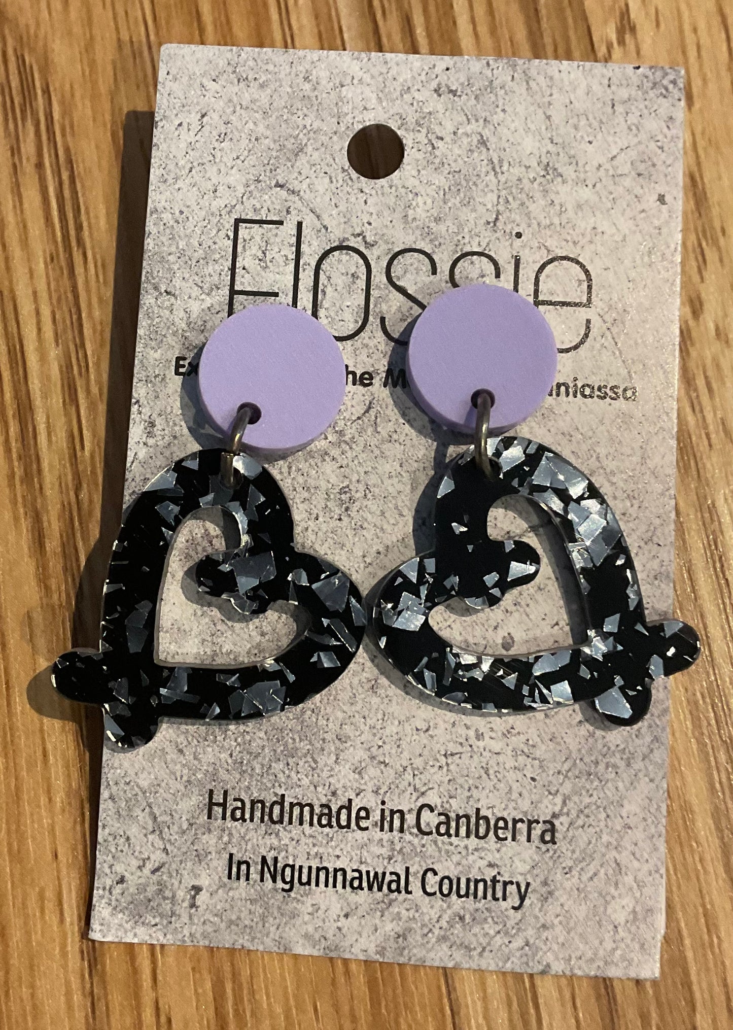 *Earrings Acrylic Heart Dangles