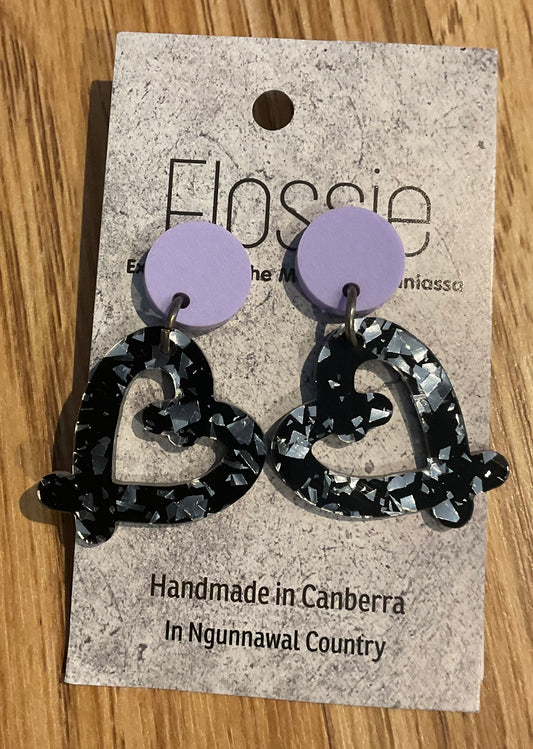 *Earrings Acrylic Heart Dangles