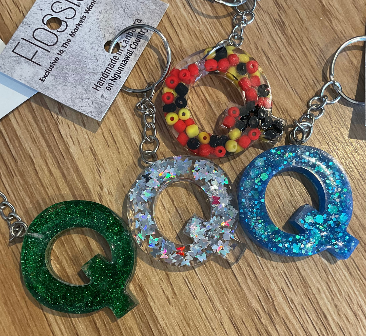 *Keychain Resin Letter Q