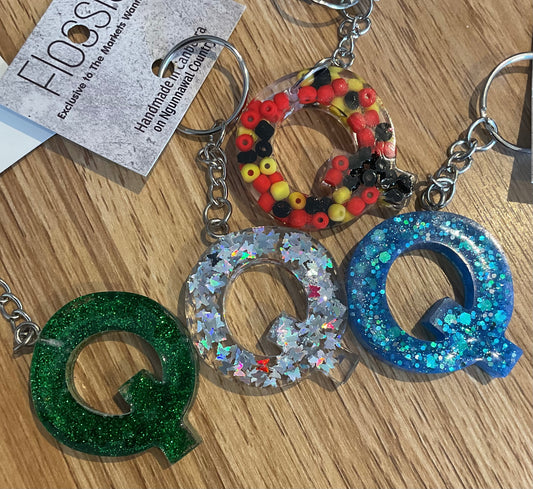 *Keychain Resin Letter Q