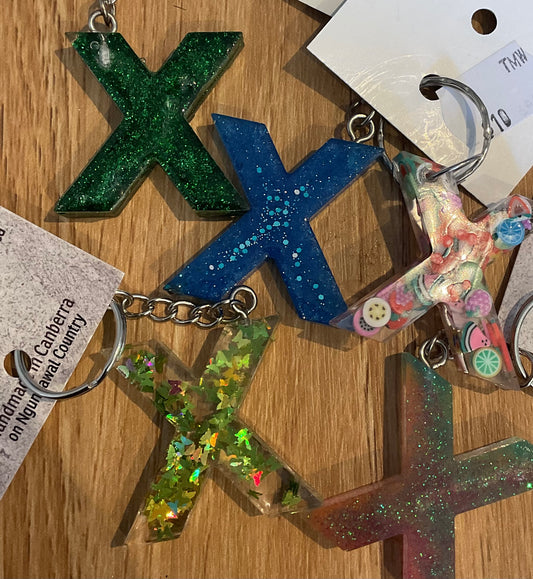 *Keychain Resin Letter X