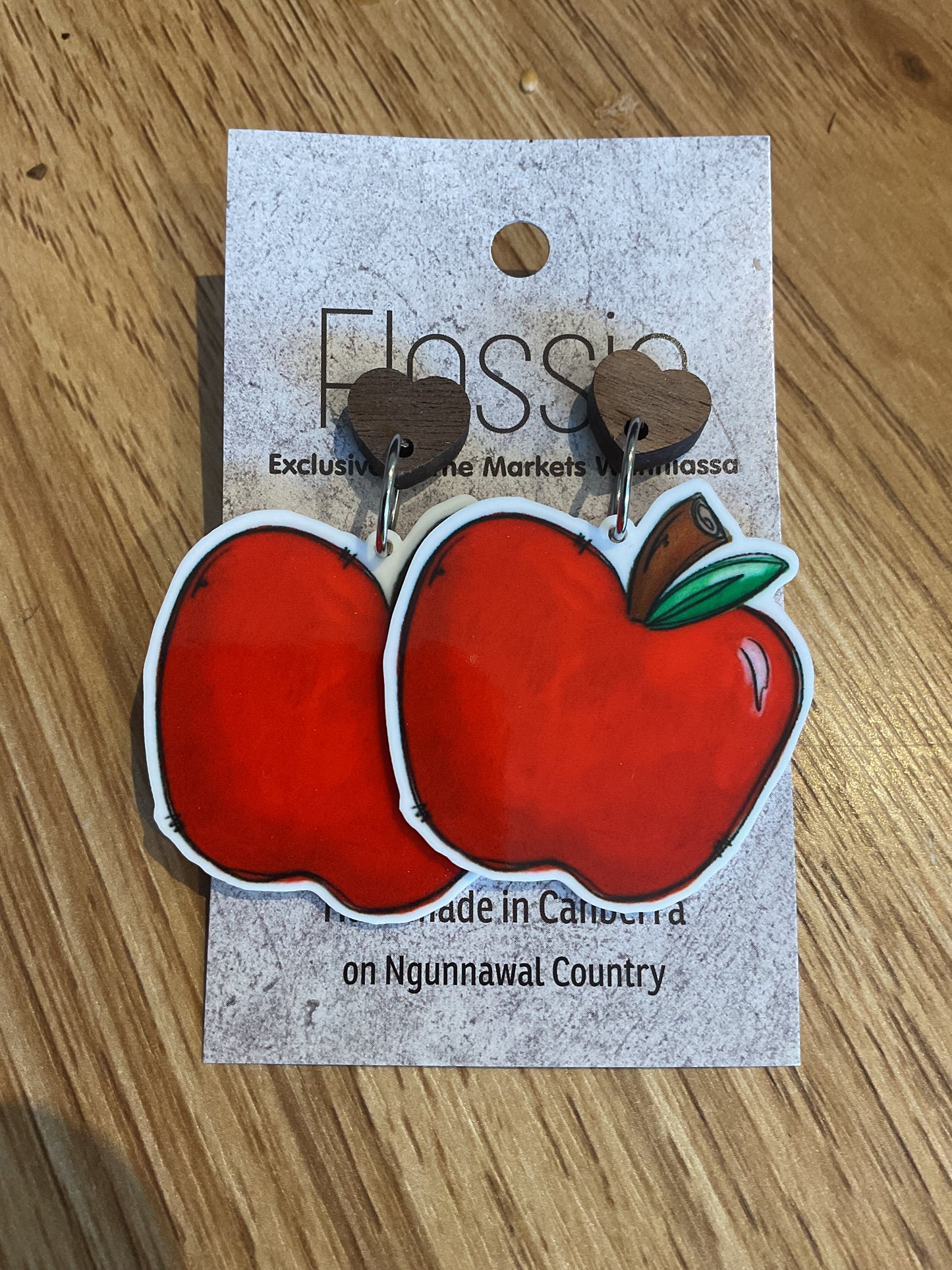 *Earrings Red Apple Dangles