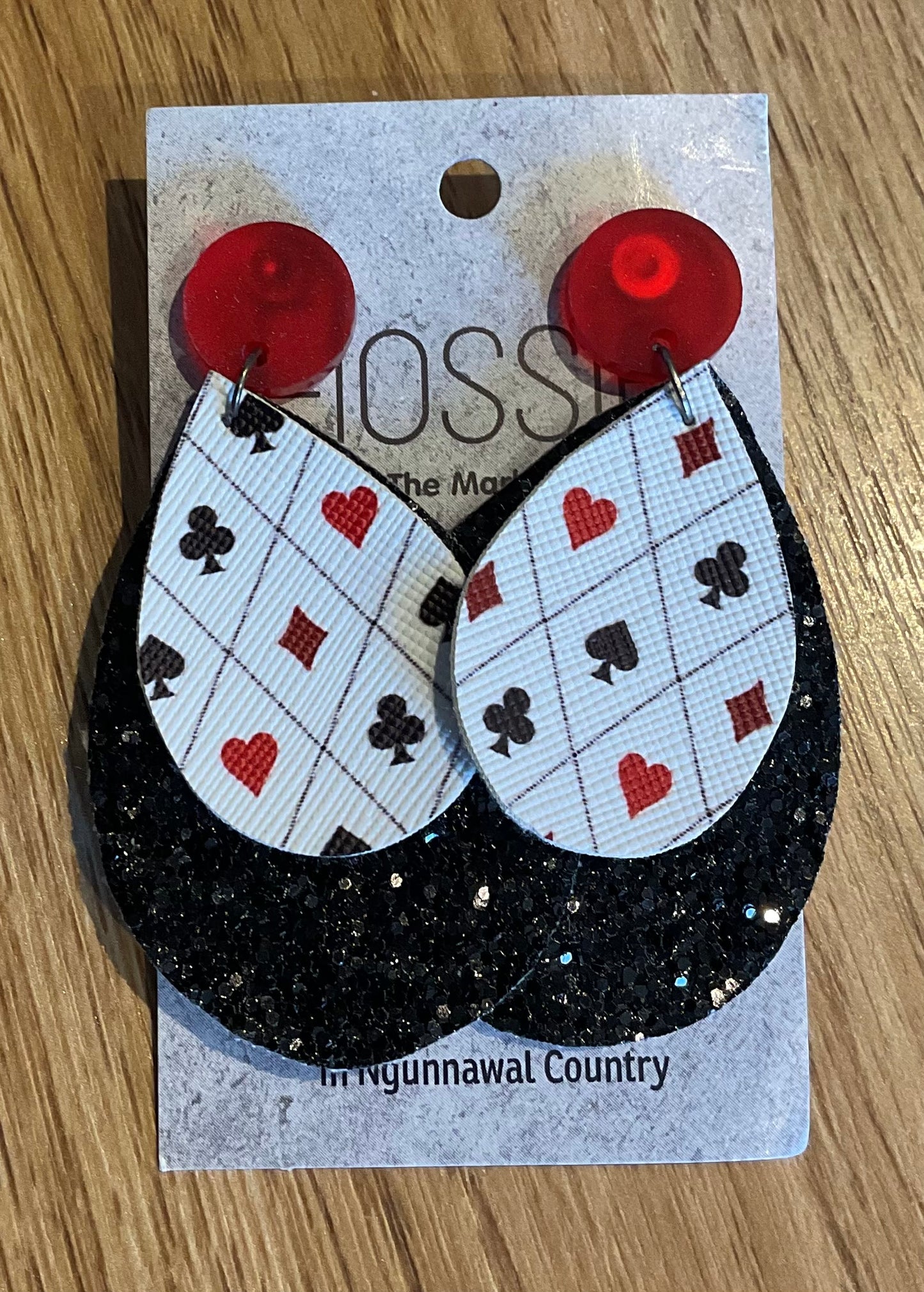 *Earrings Card Suit Dangles