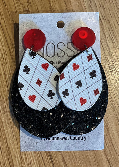 *Earrings Card Suit Dangles