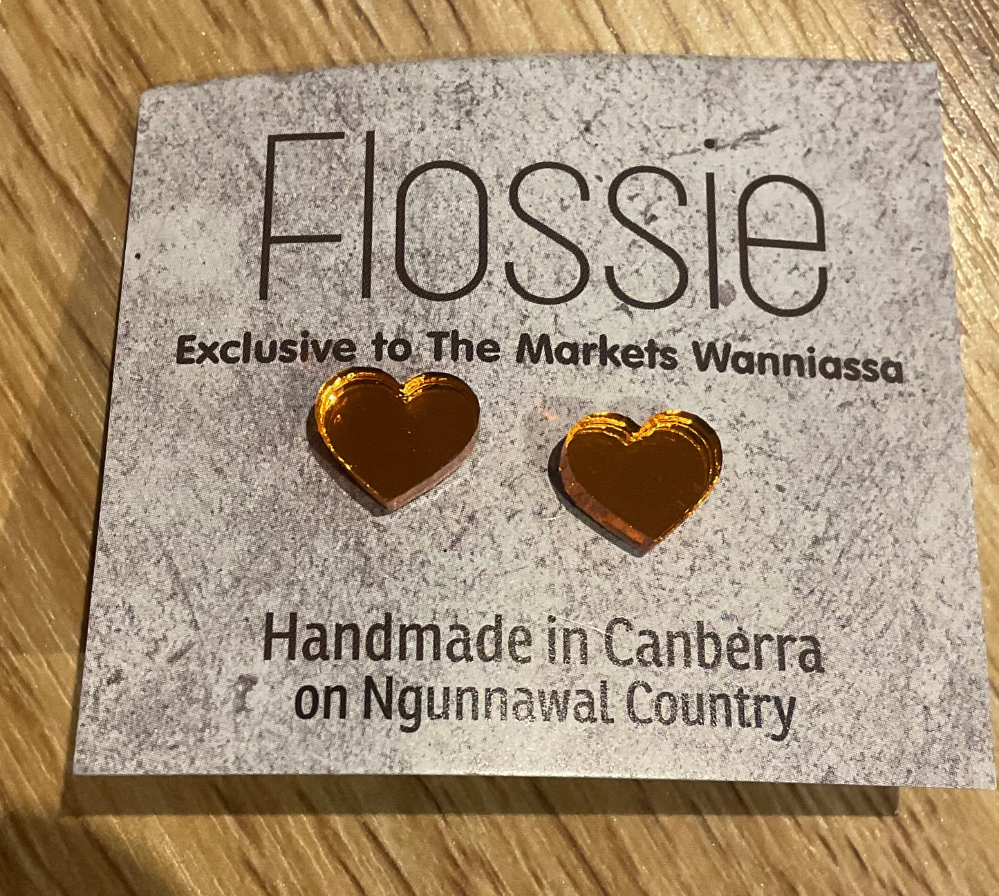 *Earrings Orange Hearts Studs