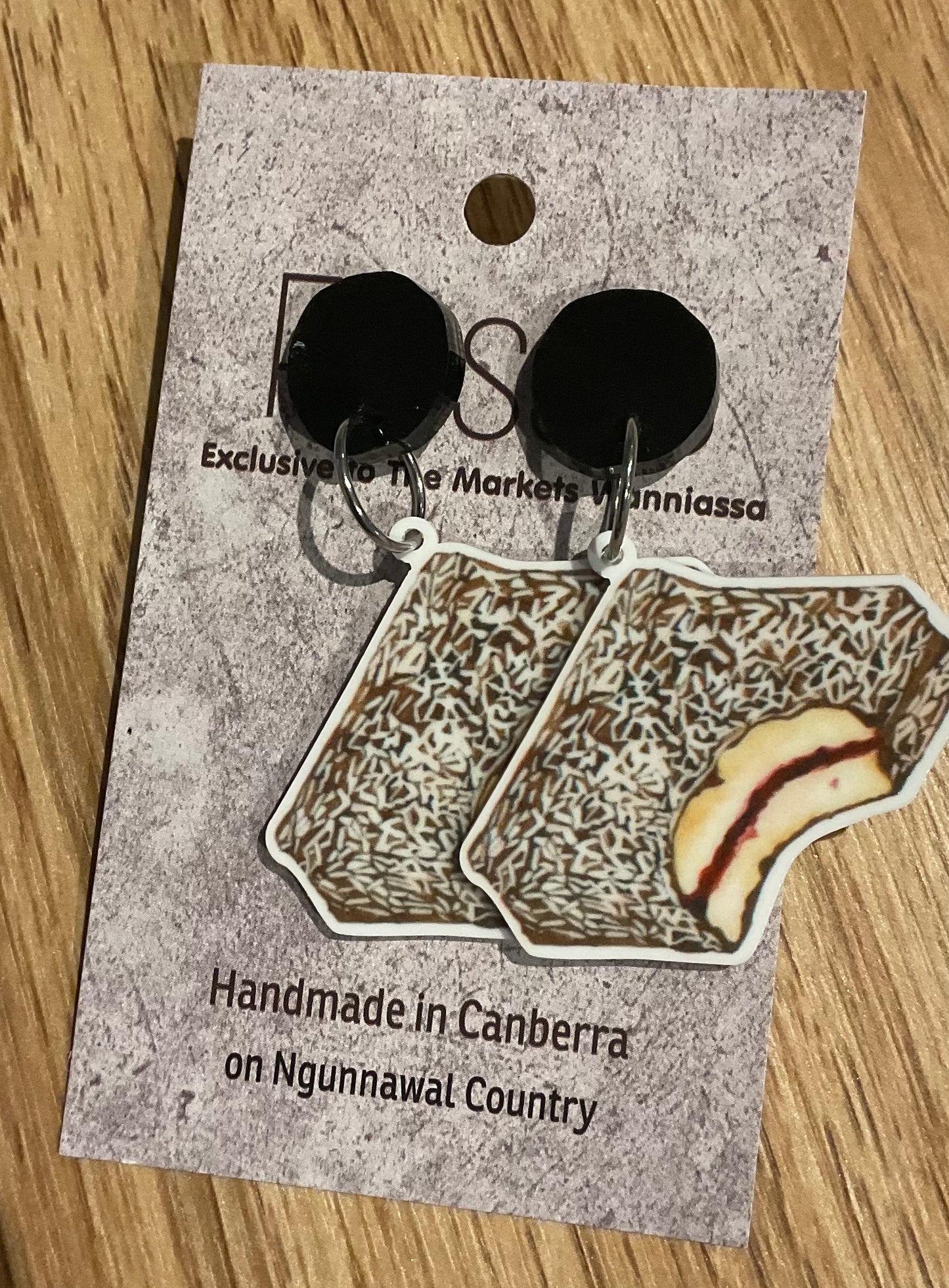 *Earrings Lamington Dangles