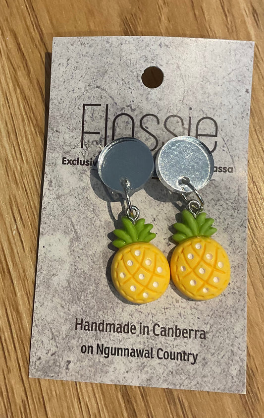*Earrings Clip on Dangles Pineapples