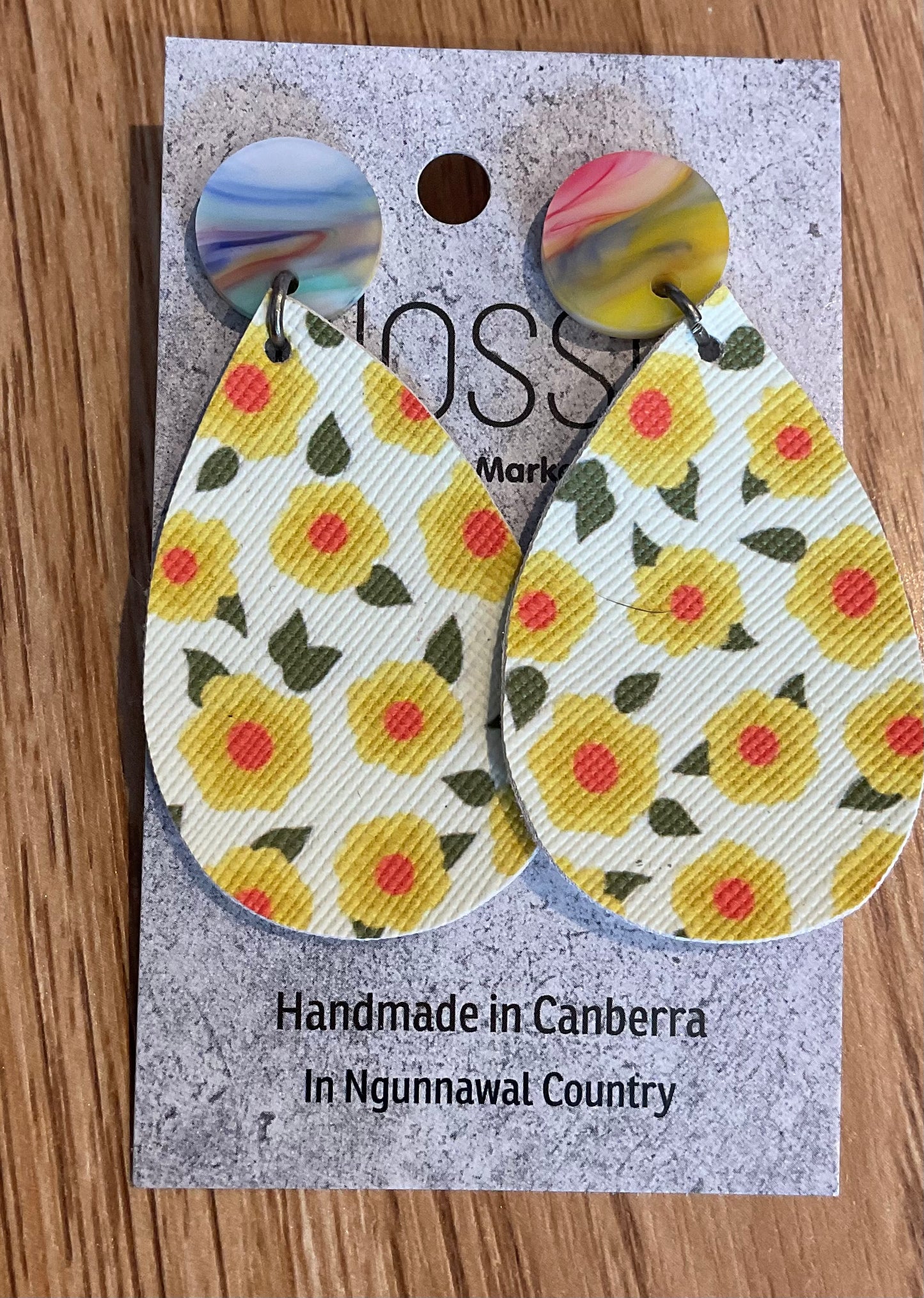 *Earrings Yellow Blooms Dangles
