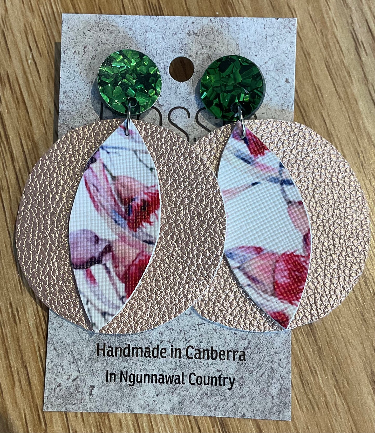 *Earrings Pink Gumnut Dangles