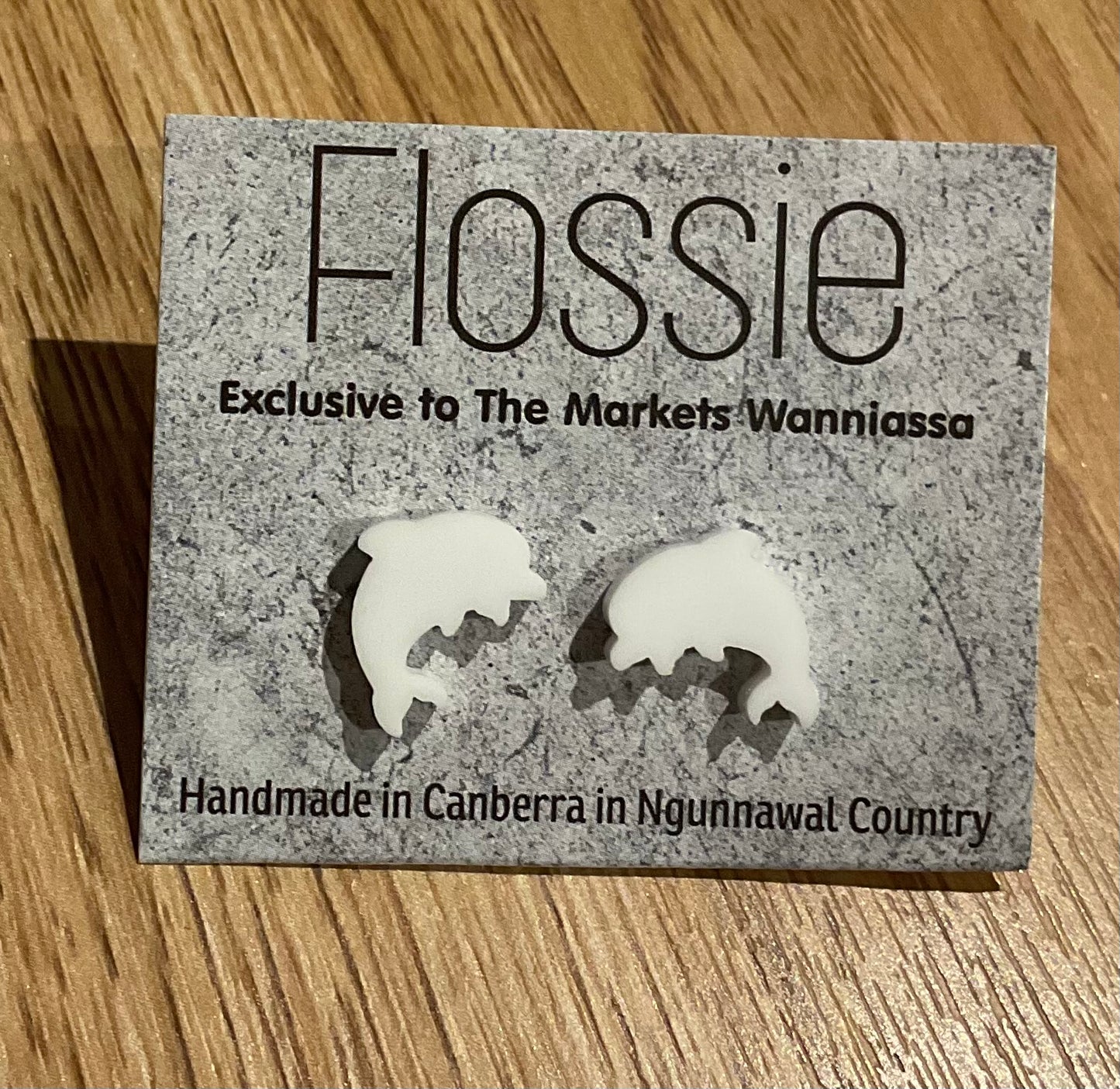 *Earrings White Dolphin Studs