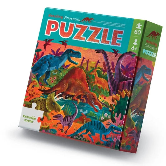 *Dazzling Dinosaurs Foil Puzzle 60Pc