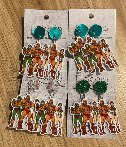 *Earrings He Man Dangles