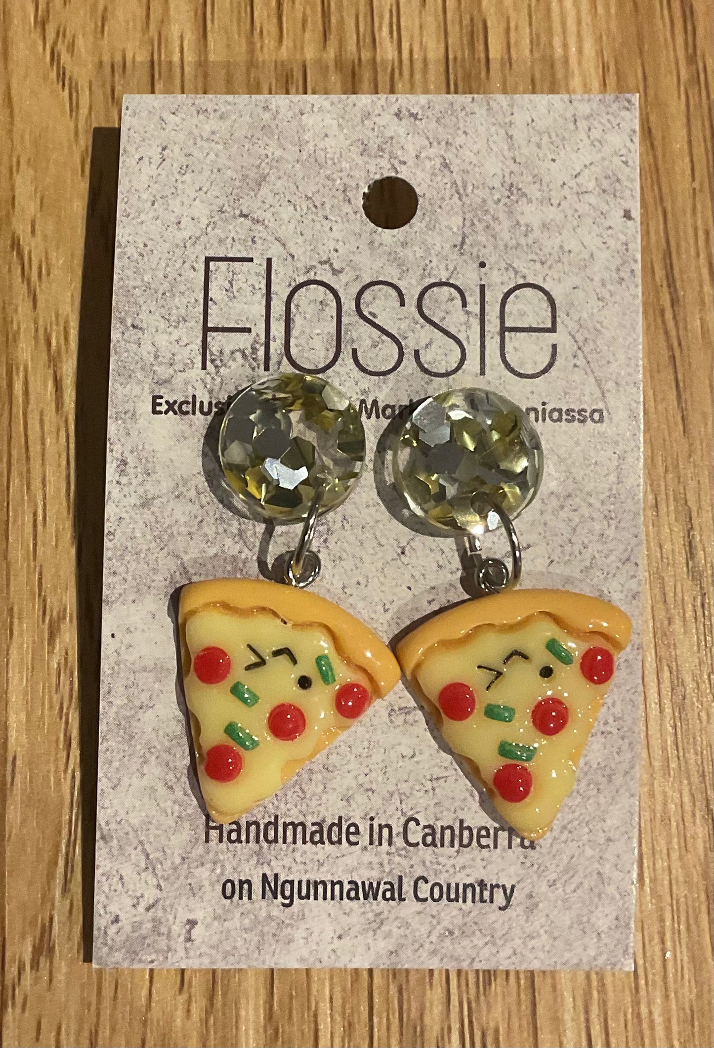 *Earrings Pizza Dangles