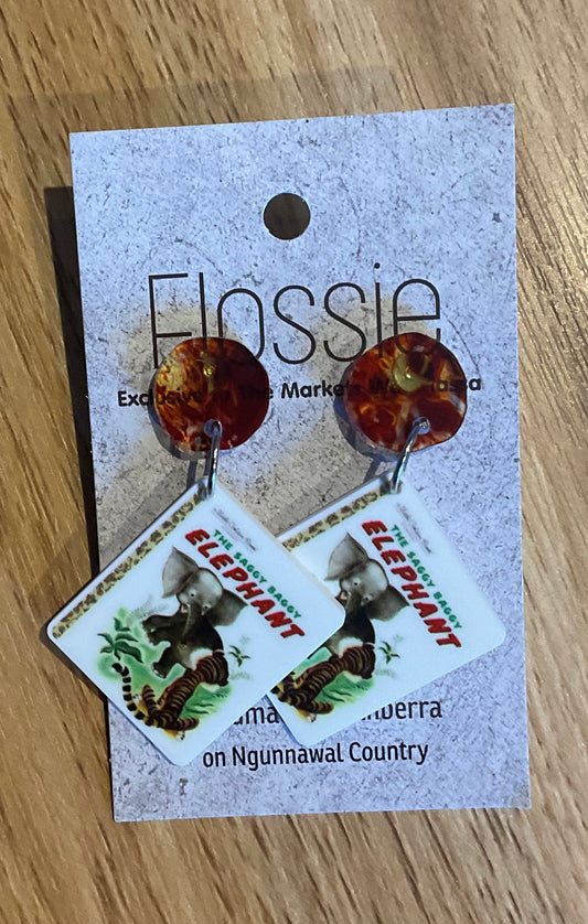 *Earrings Saggy Elephant Dangles