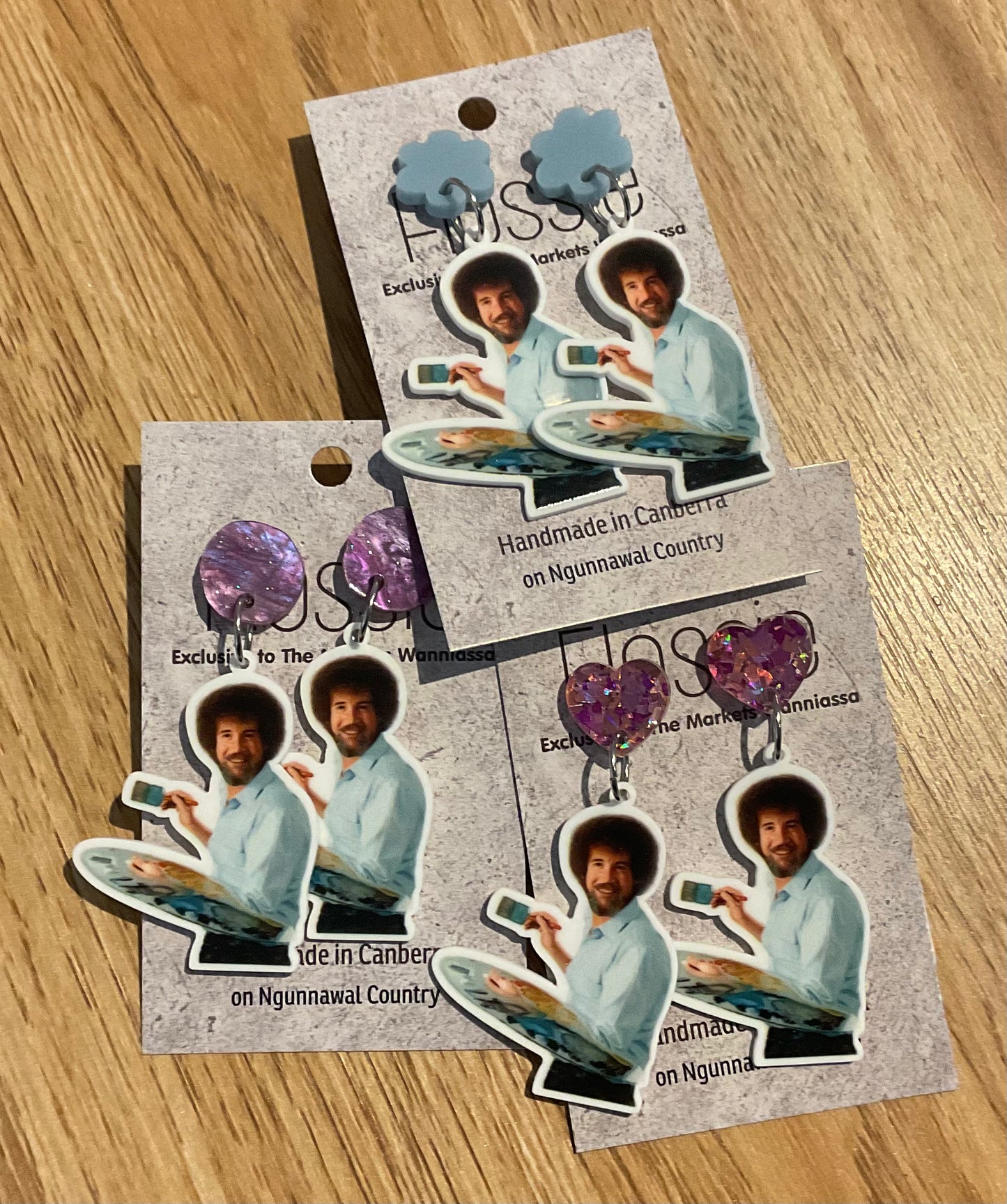 *Earrings Bob Ross Dangles