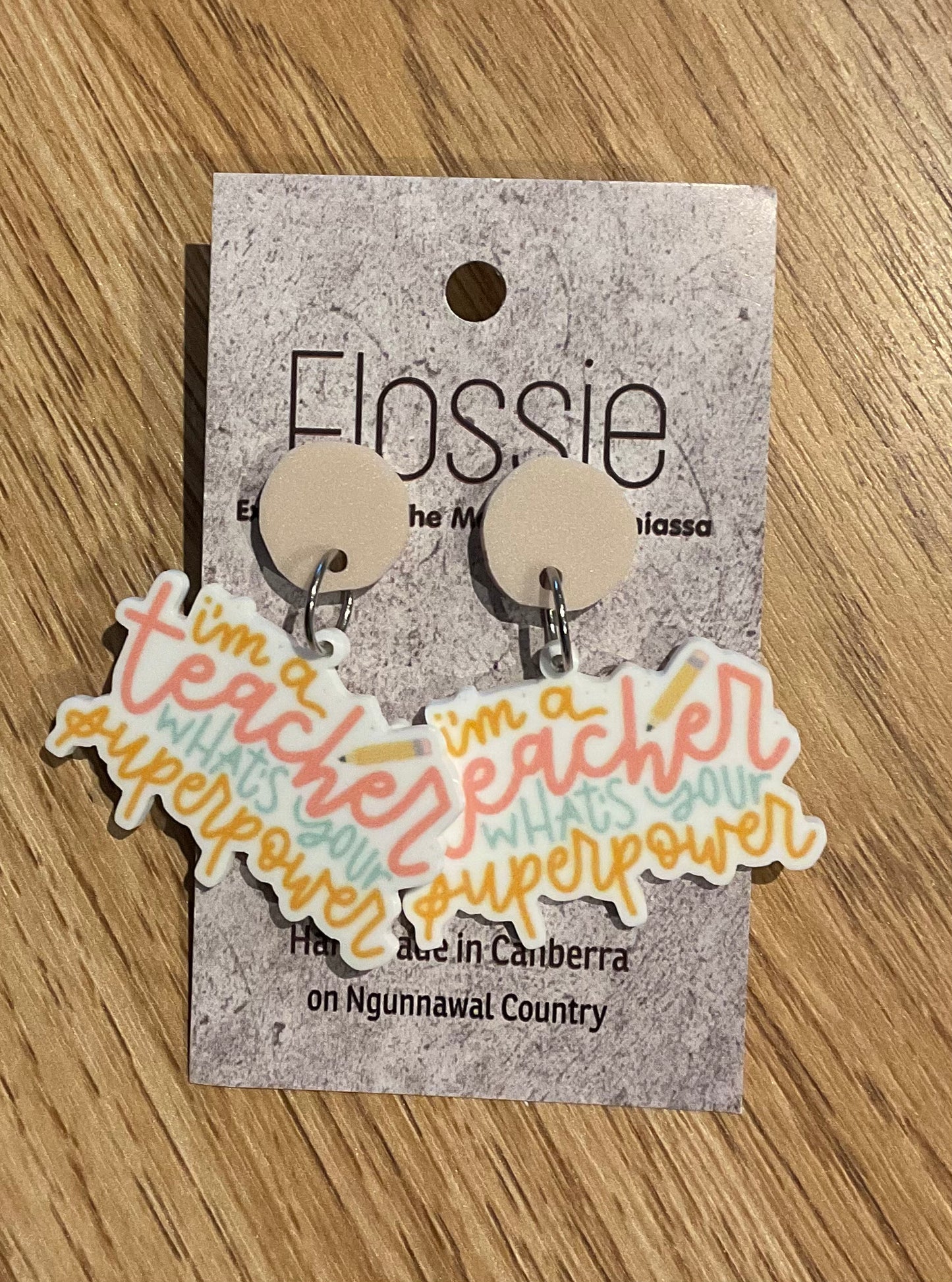 *Earrings Teacher Superpower Dangles