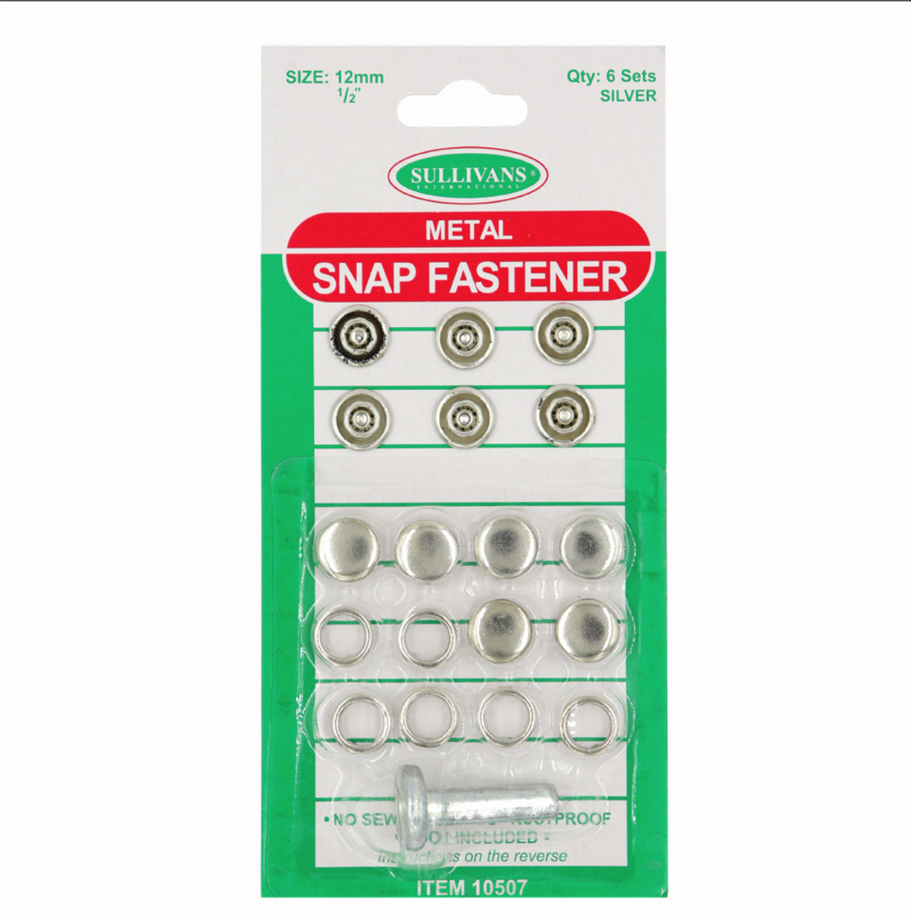 Metal Snap Fasteners Silver