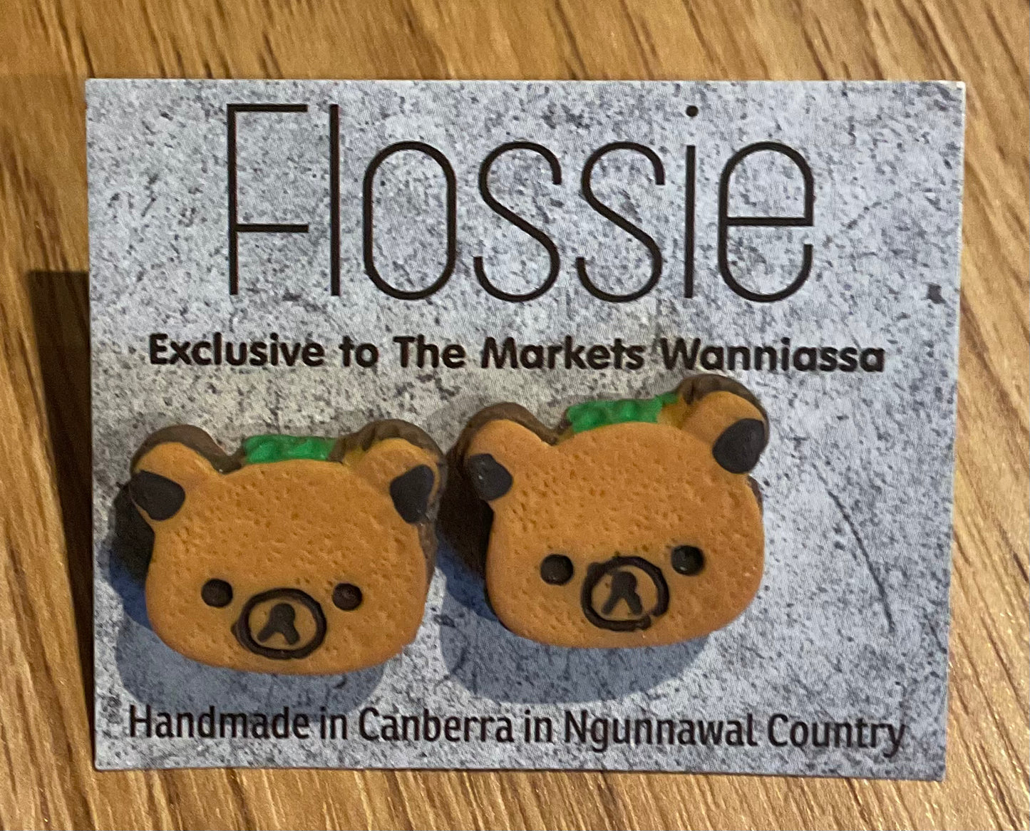 *Earrings Teddy Bread Studs