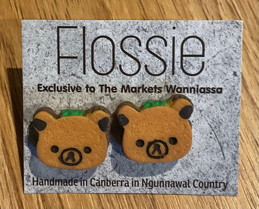 *Earrings Teddy Bread Studs