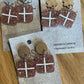*Earrings Hot Cross Bun Dangles