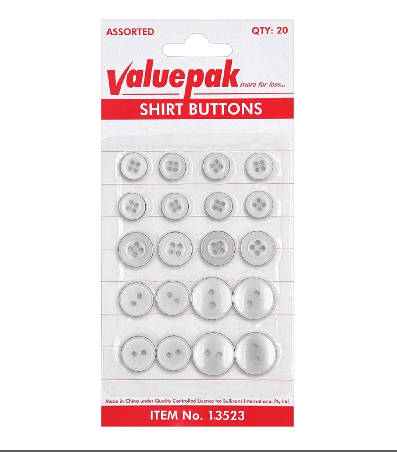 Shirt Buttons Valuepack x20pieces