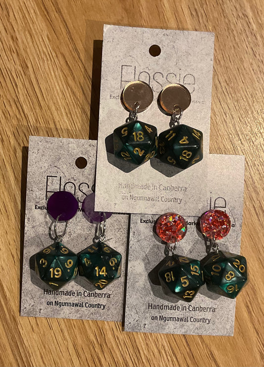 *Earrings Game Dice Dangles