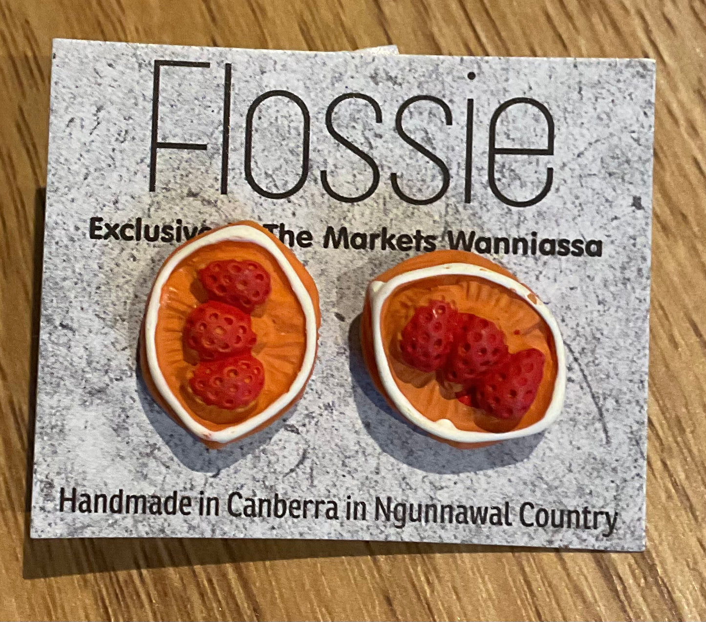 *Earrings Strawberry Tart Studs