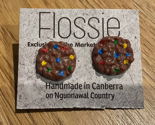 *Earrings Chocolate Cookie Studs