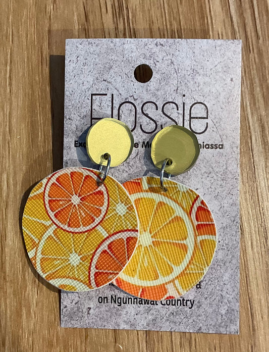 *Earrings Orange Dangles