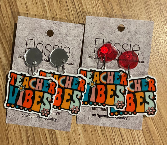 *Earrings Teacher Vibes Dangles