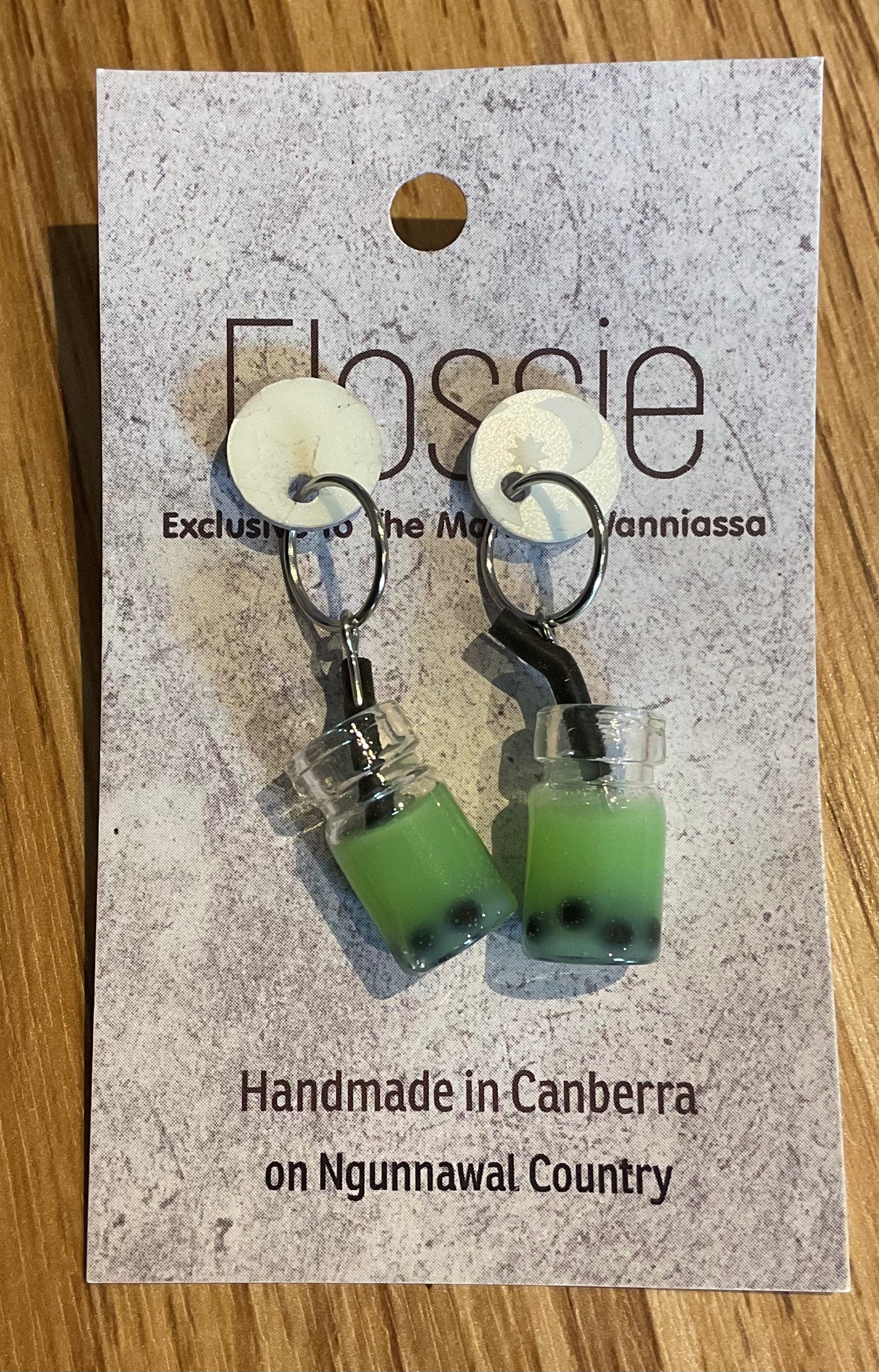 *Earring Matcha Drink Dangles