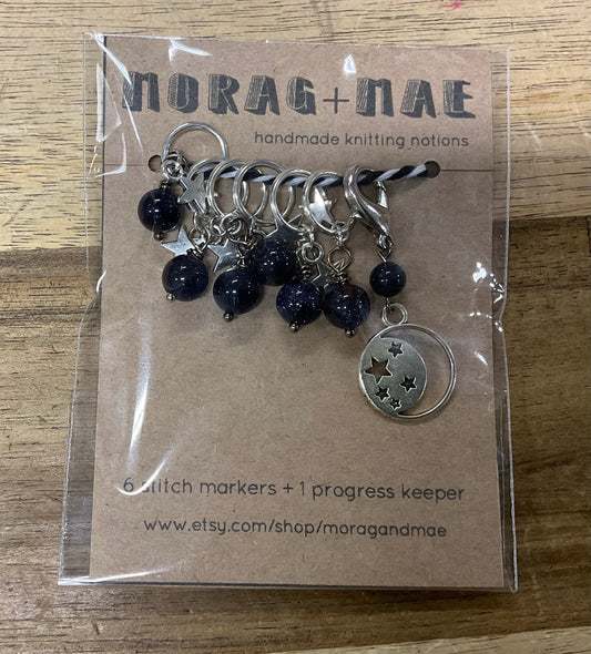 Stitch Markers Navy Star Moon