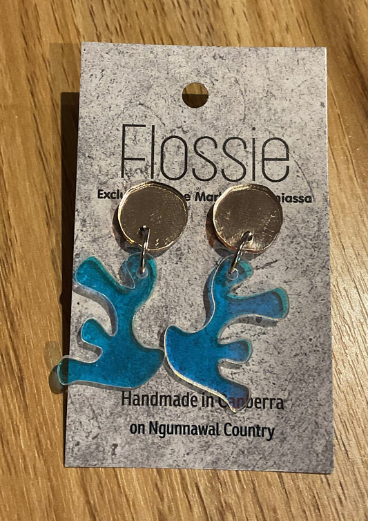 *Earrings Acrylic Shimmery Coral Dangles