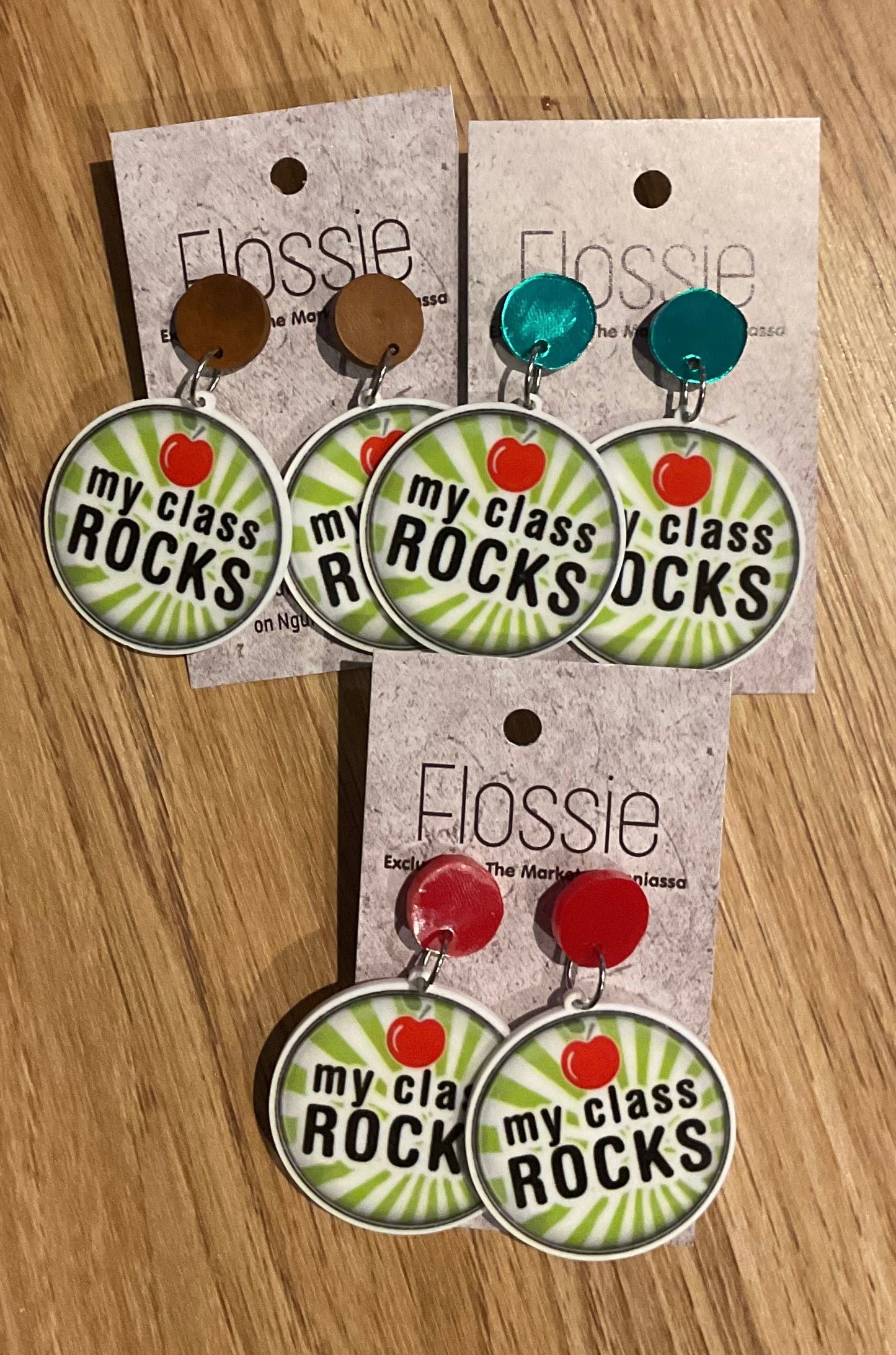 *Earrings My Class Rocks Dangles