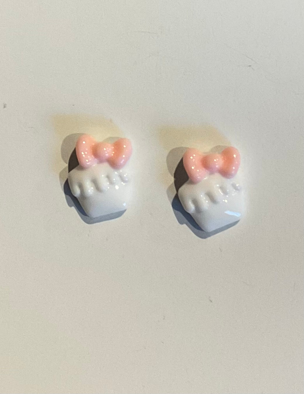 *Earrings White Cupcake Studs