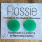 *Earrings Green Acrylic Round Studs