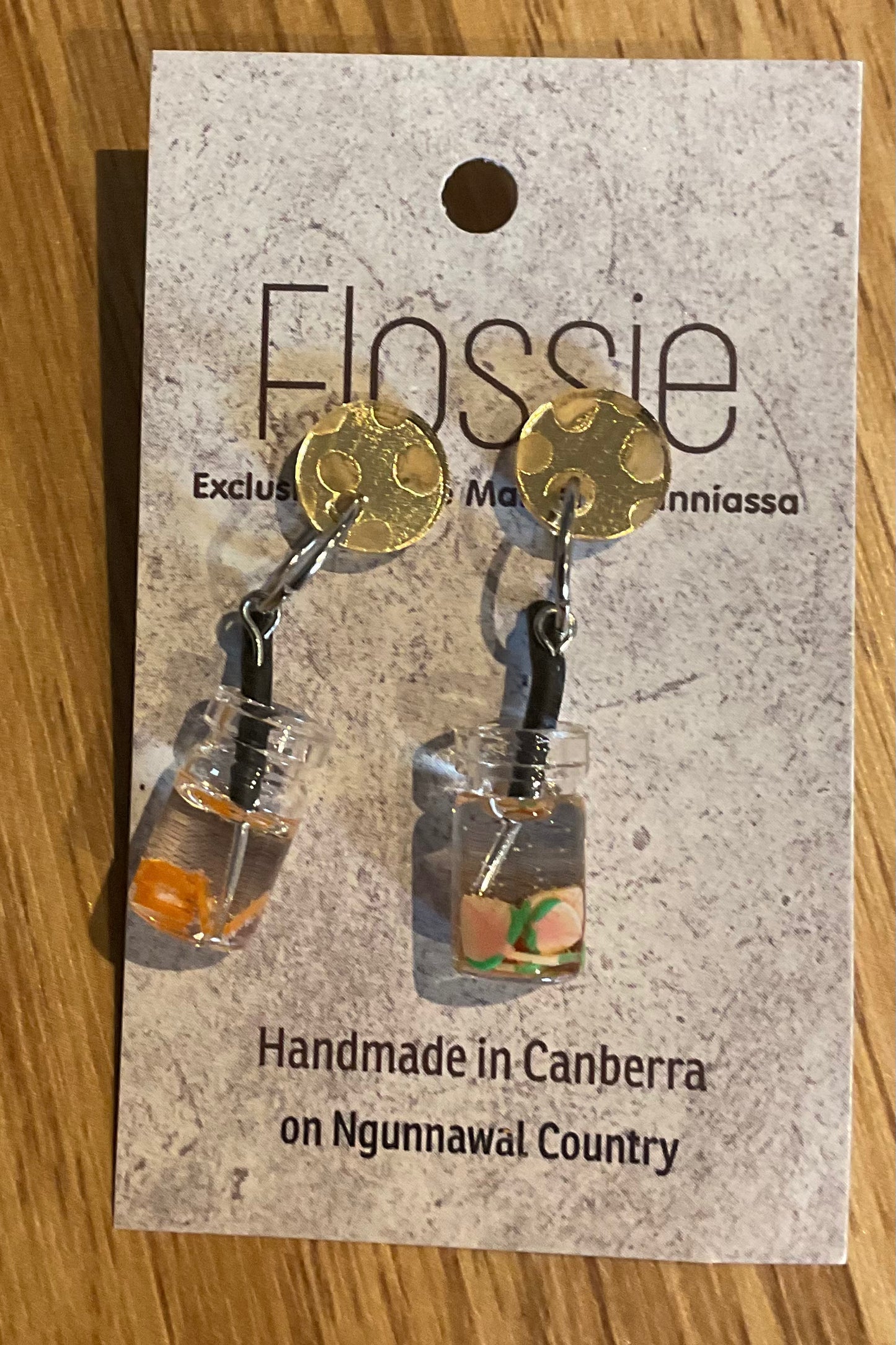 *Earring Fruit Drink Dangles