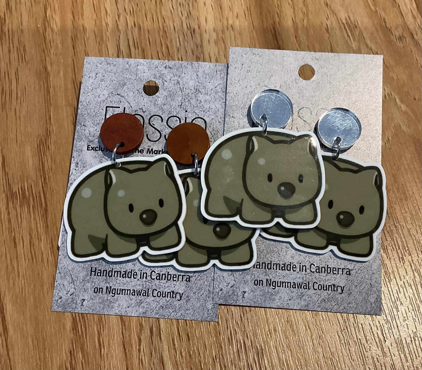 *Earrings Wombat Dangles