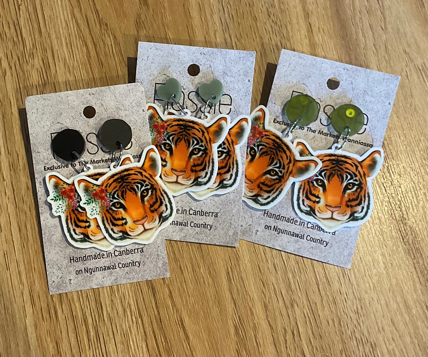 *Earrings Tiger Dangles