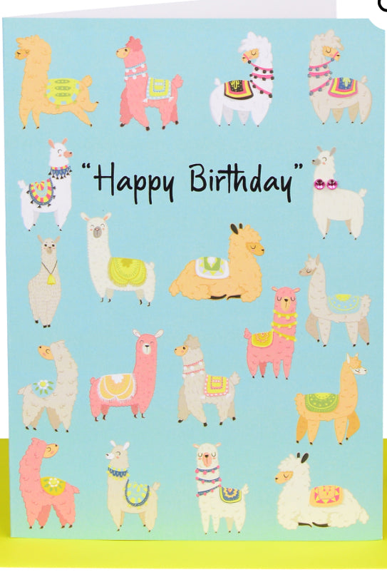 Happy Birthday Greeting Card Llama