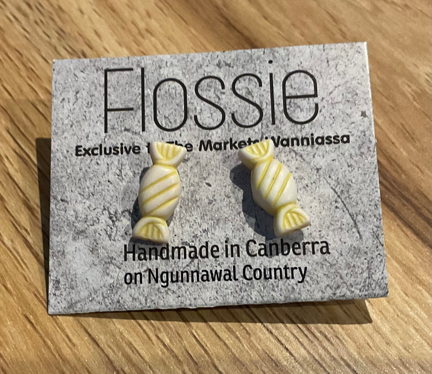 *Earrings Yellow Lolly Studs