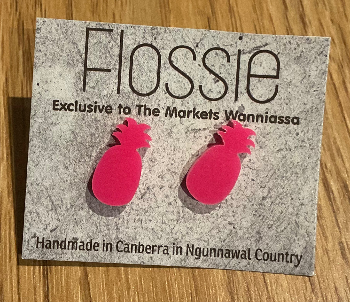 Earrings Pink Pineapple Studs