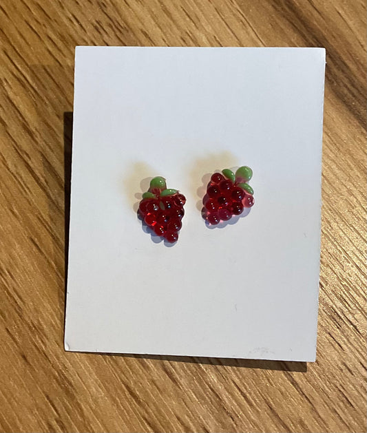 *Earrings Red Grape Studs