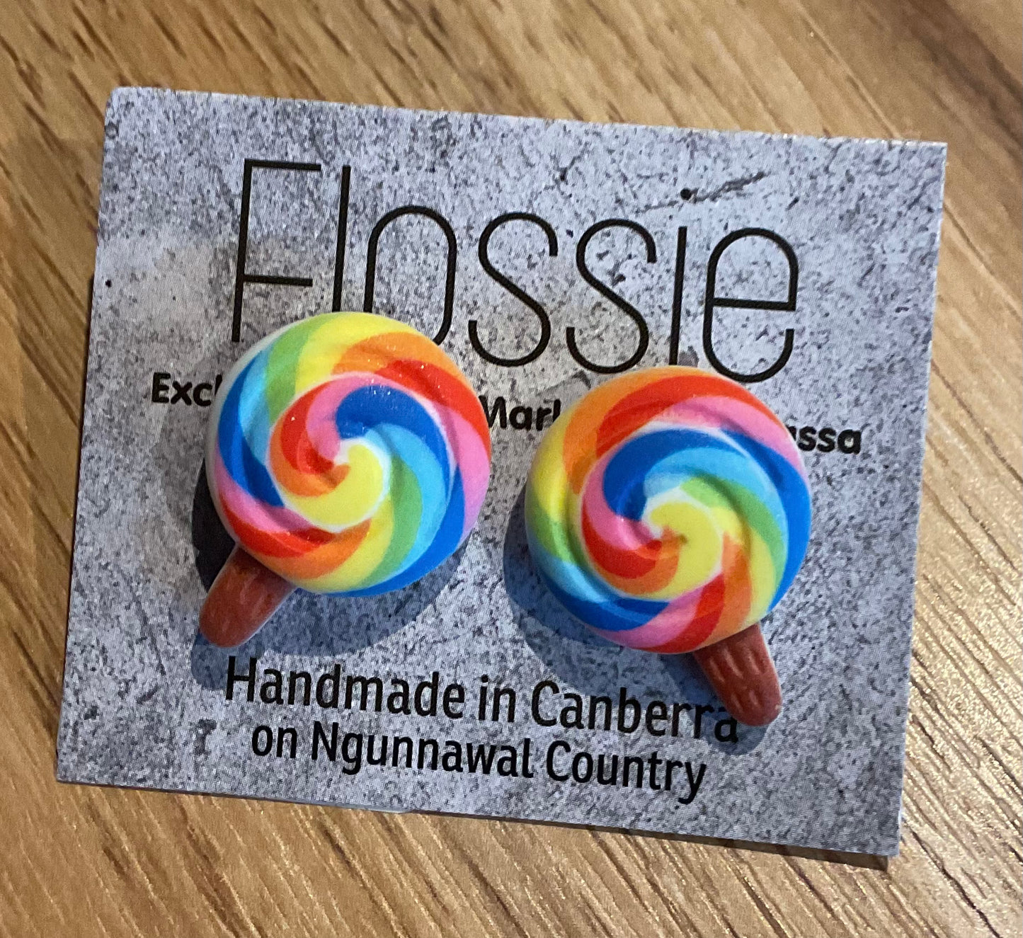 *Earrings Rainbow Lollipop Studs